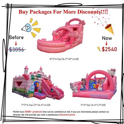 5-10 passagers autorisés Package de dessins animés Parc d'attractions Jouets en PVC gonflables pour enfants