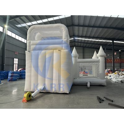 Kit de réparation et de soufflage CE comprenant une maison gonflable blanche de mariage avec glissement