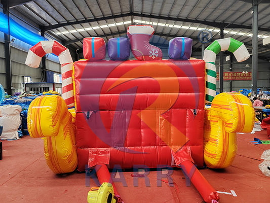 Blower inclus Commercial PVC gonflable Santa Sleigh Selfie avec des rennes pour la fête