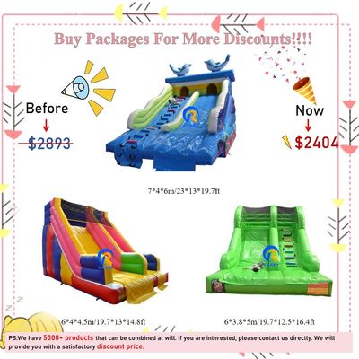 Grand toboggan gonflable à sec Entretien intérieur et extérieur Passager admissible 5-10