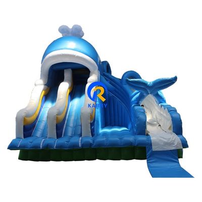 Glissière gonflable en PVC portable de 0,55 mm avec piscine et jouets à billes de natation