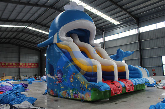 Glissière gonflable en PVC portable de 0,55 mm avec piscine et jouets à billes de natation