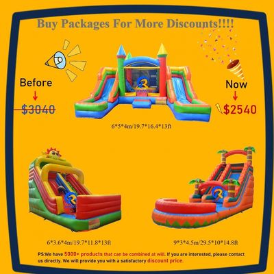 Blower inclus Maison gonflable commerciale avec glissière et piscine de château gonflable