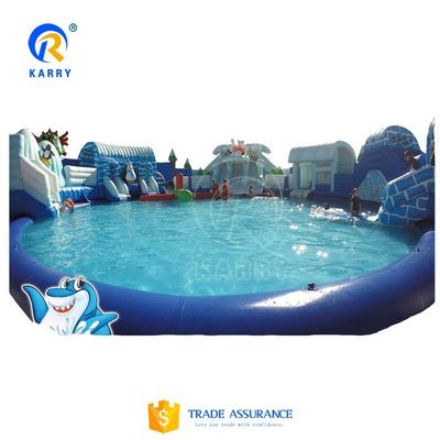 Parque aquatique gonflable à thème ours polaire 15x15m Idéal pour les activités estivales