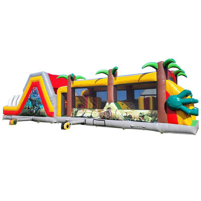 Course d'obstacles de dinosaures du Jurassique gonflable pour enfants et adultes