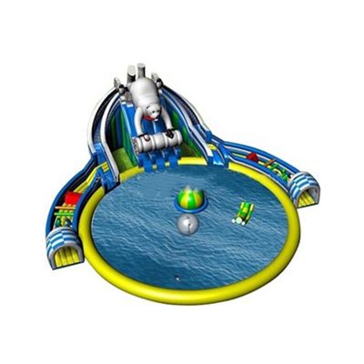Parc aquatique gonflable personnalisé avec piscine et toboggan