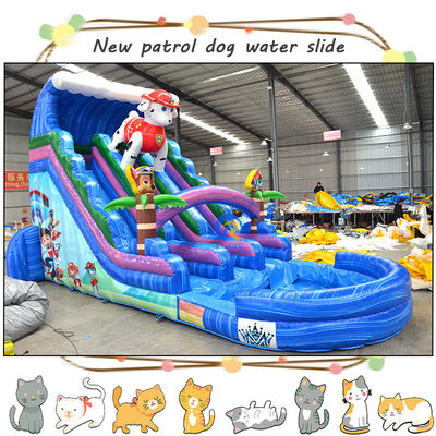 Amusez les enfants avec des patrouilles de pattes 3D, des toboggans gonflables et une piscine à double voie
