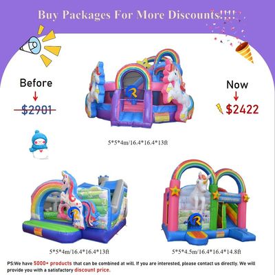Château gonflable en PVC avec diapositive Thème jungle de qualité commerciale Taille personnalisée