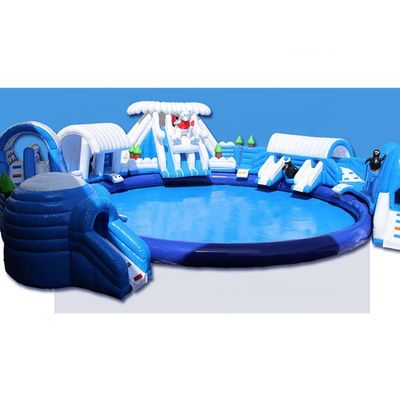Parc aquatique gonflable personnalisé avec piscine et toboggan
