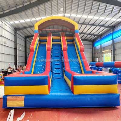 Jeux gonflables pour enfants Location de fêtes commerciales Glissière pneumatique à double voie en PVC