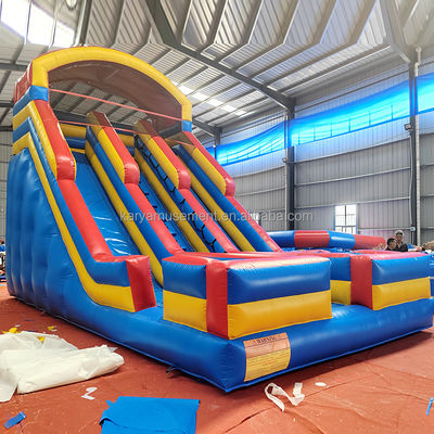 Jeux gonflables pour enfants Location de fêtes commerciales Glissière pneumatique à double voie en PVC