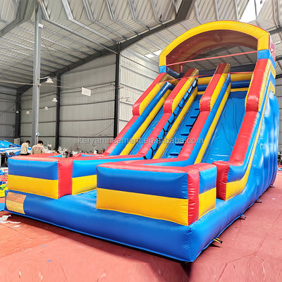 Jeux gonflables pour enfants Location de fêtes commerciales Glissière pneumatique à double voie en PVC