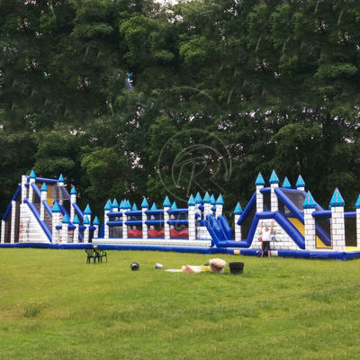 Cours d'obstacles en tunnel gonflable commercial Excitant défi de saut pour adultes