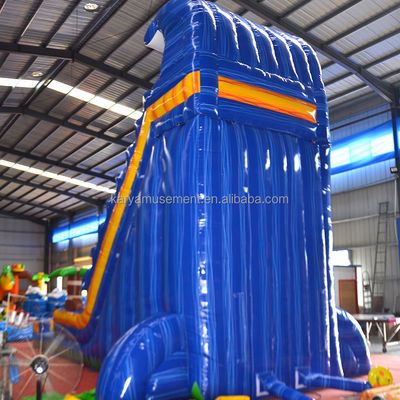 Impression numérique 23 pieds de haut Marbre bleu Fantasy Water Slide Jeux gonflables à louer