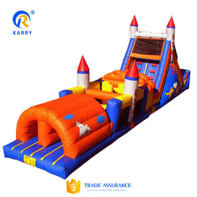 Cours d'obstacles en tunnel gonflable commercial Excitant défi de saut pour adultes