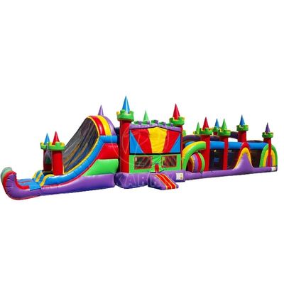 Cours d'obstacles et toboggan pour sauteur gonflable en PVC