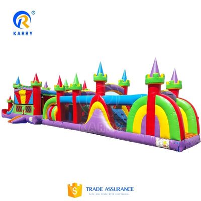 Cours d'obstacles et toboggan pour sauteur gonflable en PVC