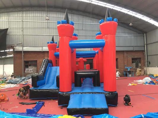 Cours d'obstacles et toboggan pour sauteur gonflable en PVC