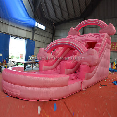 Une piscine gonflable rose pour filles, parfaite pour la location commerciale et le plaisir.
