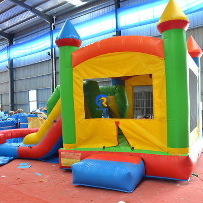 Maison gonflable en PVC de couleur personnalisée avec combo de diapositives