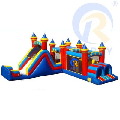 Coupe bleue de 48 pieds de Marble Mania Course d'obstacles gonflable multi configurable glisser et rebondir