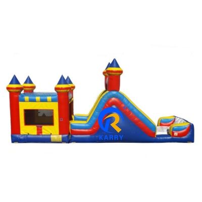 Coupe bleue de 48 pieds de Marble Mania Course d'obstacles gonflable multi configurable glisser et rebondir
