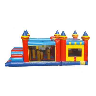 Coupe bleue de 48 pieds de Marble Mania Course d'obstacles gonflable multi configurable glisser et rebondir