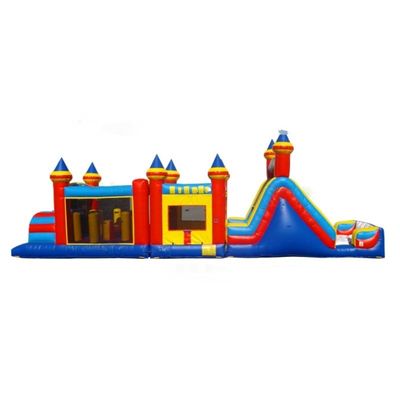 Coupe bleue de 48 pieds de Marble Mania Course d'obstacles gonflable multi configurable glisser et rebondir