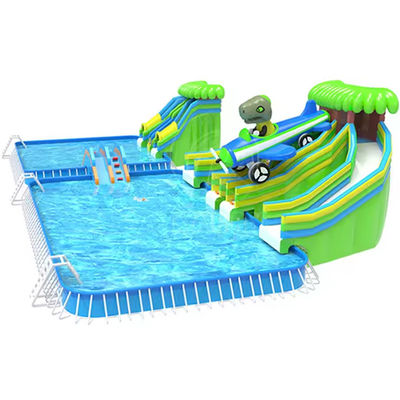 Prix commerciaux de l'eau Parc aquatique gonflable pour adultes avec imprimante numérique et 2 piscines