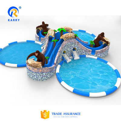 Prix commerciaux de l'eau Parc aquatique gonflable pour adultes avec imprimante numérique et 2 piscines
