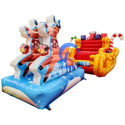 Unisexe château gonflable portable de Noël traîneau gonflable pour la fête des enfants
