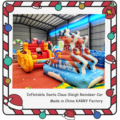 Unisexe château gonflable portable de Noël traîneau gonflable pour la fête des enfants