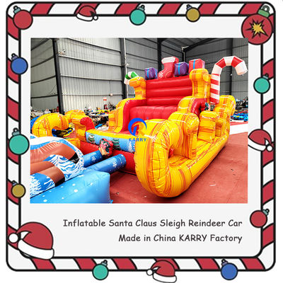 Unisexe château gonflable portable de Noël traîneau gonflable pour la fête des enfants