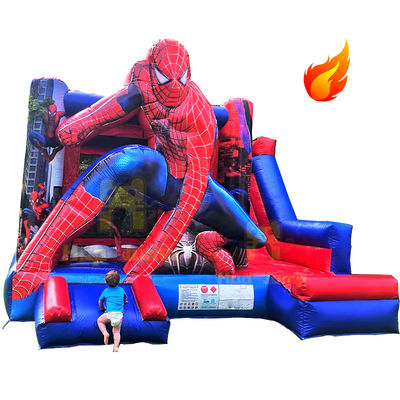 Unisexe Château pour enfants Maison de jeux avec diapositive Spiderman Château gonflable commercial