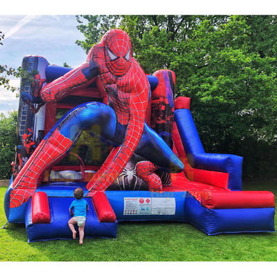 Unisexe Château pour enfants Maison de jeux avec diapositive Spiderman Château gonflable commercial