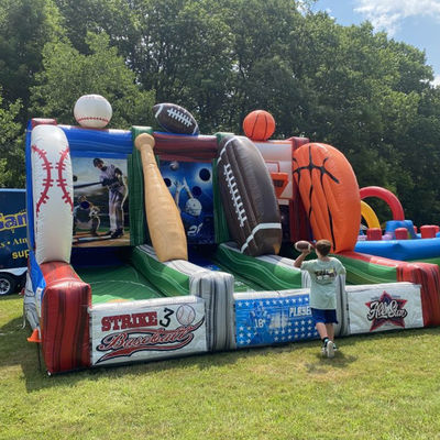 Personnaliser accepté 3 en 1 jeu de carnaval gonflable pour les enfants et les adultes tir à la balle