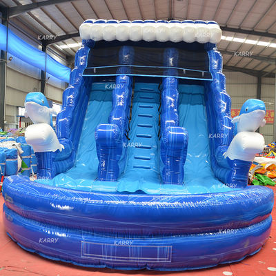 Grands enfants gonflable à l'eau double diapositive N-diapositive avec impression numérique et souffleur