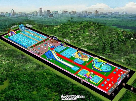 Impression numérique de logo/modèle Taille personnalisée Parc aquatique gonflable pour parc d'attractions