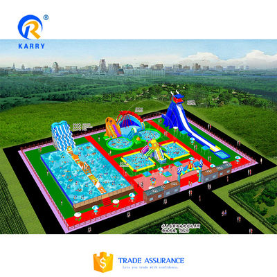 Amusement ville amusante personnalisé parc aquatique gonflable coloré pour enfants en PVC
