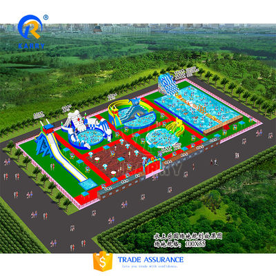 Amusement ville amusante personnalisé parc aquatique gonflable coloré pour enfants en PVC