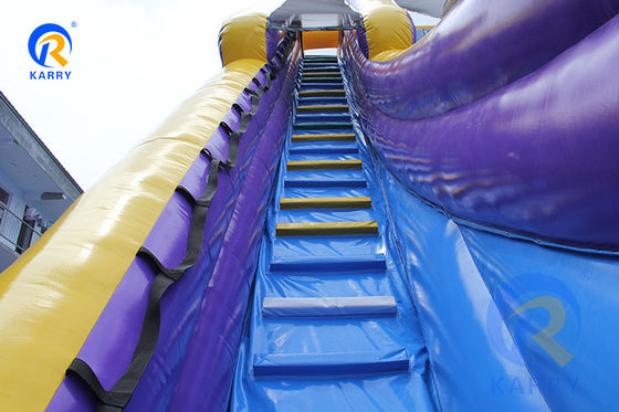 Grand parcours d'obstacles gonflables bleu populaire de l'eau N sec toboggan pour enfants et adultes