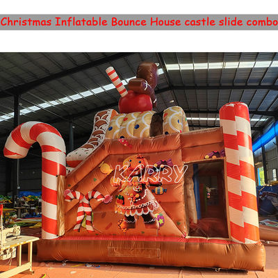 Parc d'attractions de Noël Commercial Bouncy Castle Combo Course d'obstacles gonflable toboggan à sec