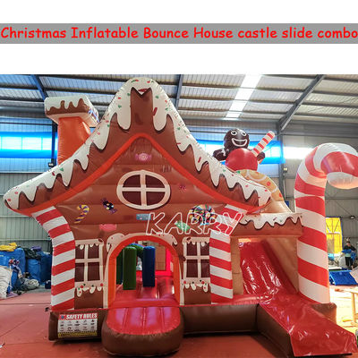 Parc d'attractions de Noël Commercial Bouncy Castle Combo Course d'obstacles gonflable toboggan à sec