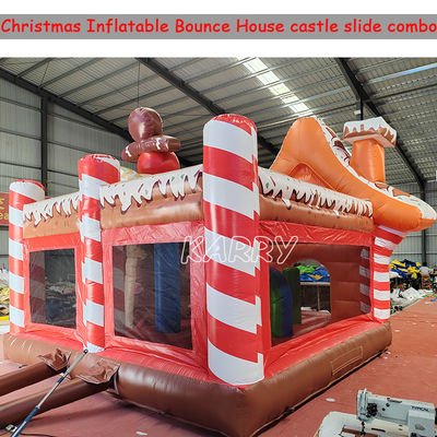 Parc d'attractions de Noël Commercial Bouncy Castle Combo Course d'obstacles gonflable toboggan à sec
