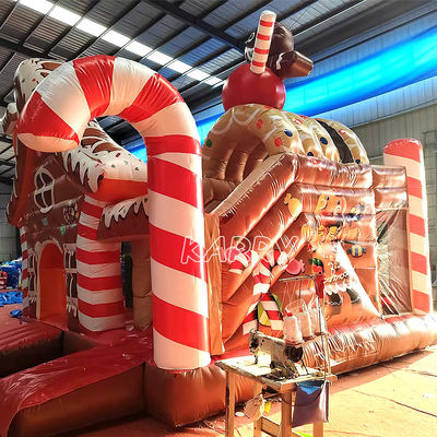 Parc d'attractions de Noël Commercial Bouncy Castle Combo Course d'obstacles gonflable toboggan à sec