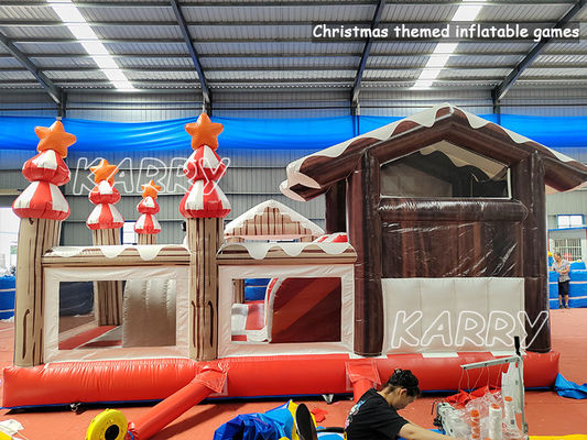 CE/EN71/EN14960 Certifié maison gonflable de Noël pour enfants