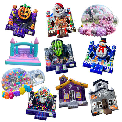 14 ans de Noël 13x13 pieds Enfants maison gonflable à rebond Blanc maison gonflable à bulles