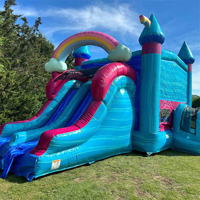 Château gonflable pour enfants certifié CE/EN71/EN14960 avec zone de glissement et de saut