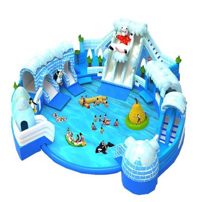 Capacité maximale 100-500 kg Grand parc aquatique gonflable avec piscine et toboggans