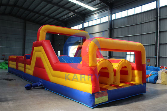 Jeu d'obstacle gonflable jaune de 39 pieds pour adultes